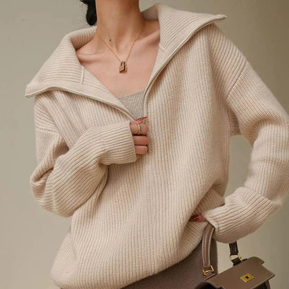 Pull Zippé en Cachemire pour Femmes | Confort Élégant et Polyvalent
