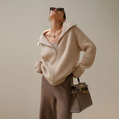 Pull Zippé en Cachemire pour Femmes | Confort Élégant et Polyvalent