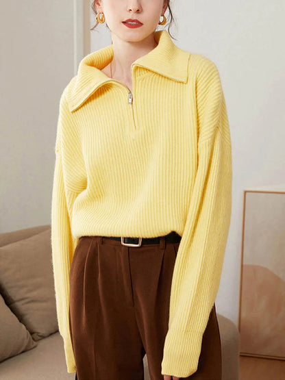 Pull Zippé en Cachemire pour Femmes | Confort Élégant et Polyvalent