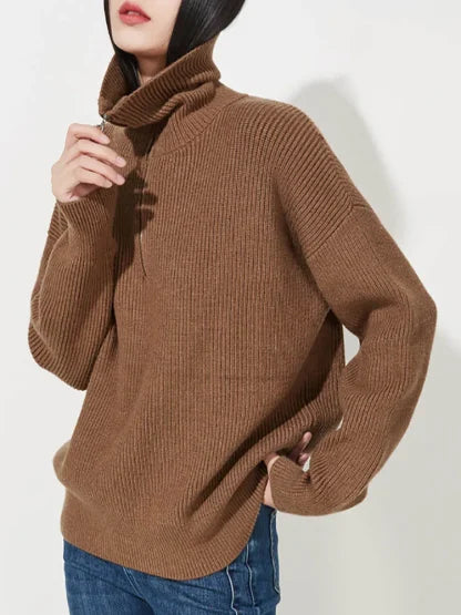Pull Zippé en Cachemire pour Femmes | Confort Élégant et Polyvalent