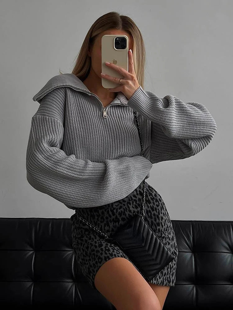 Pull Zippé en Cachemire pour Femmes | Confort Élégant et Polyvalent