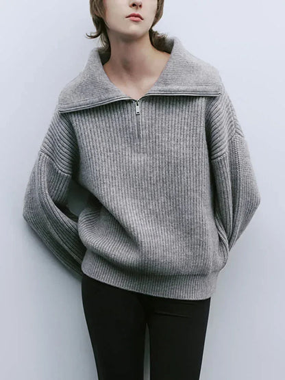 Pull Zippé en Cachemire pour Femmes | Confort Élégant et Polyvalent