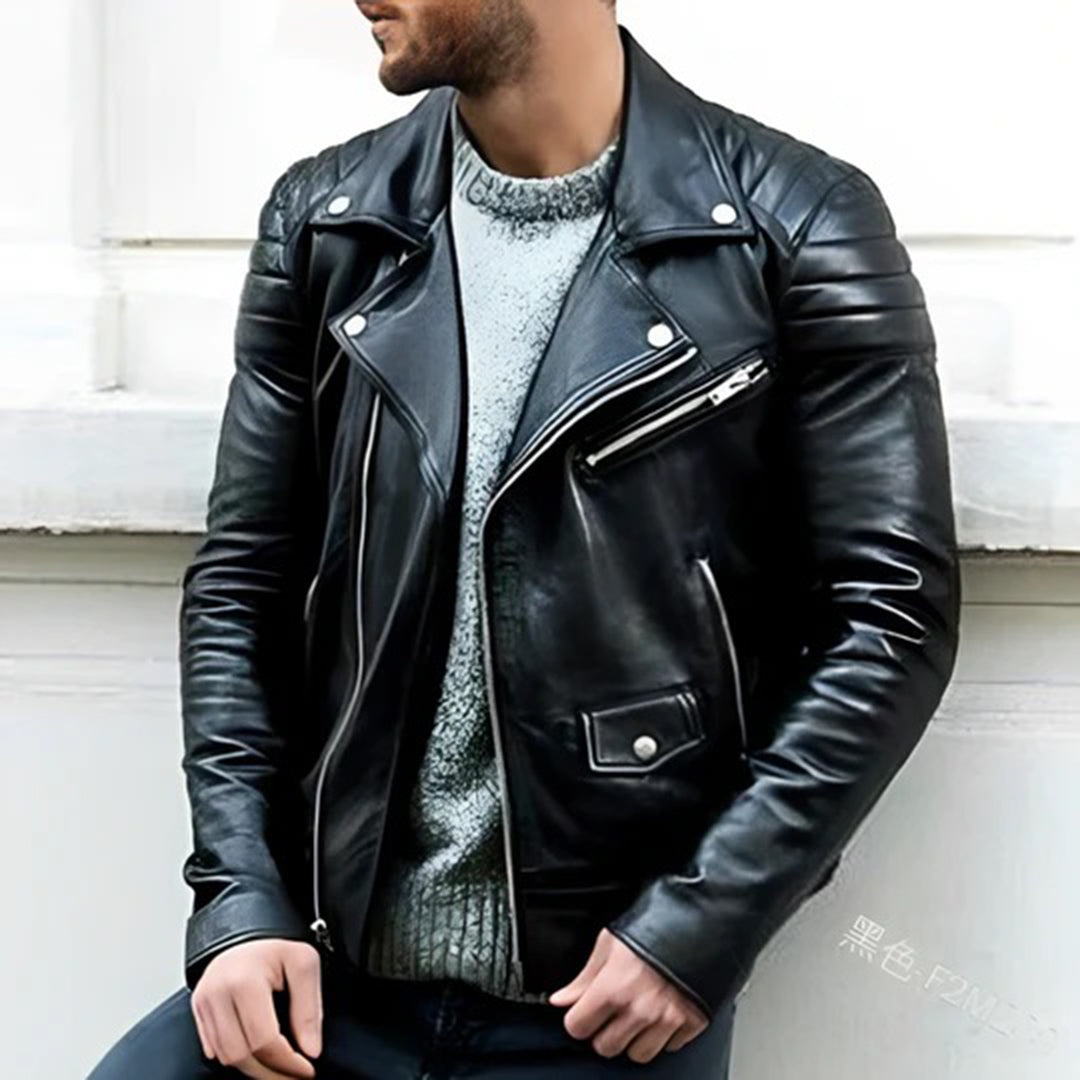 Veste de Biker en Cuir Synthétique | Style Robuste et Confort Durable