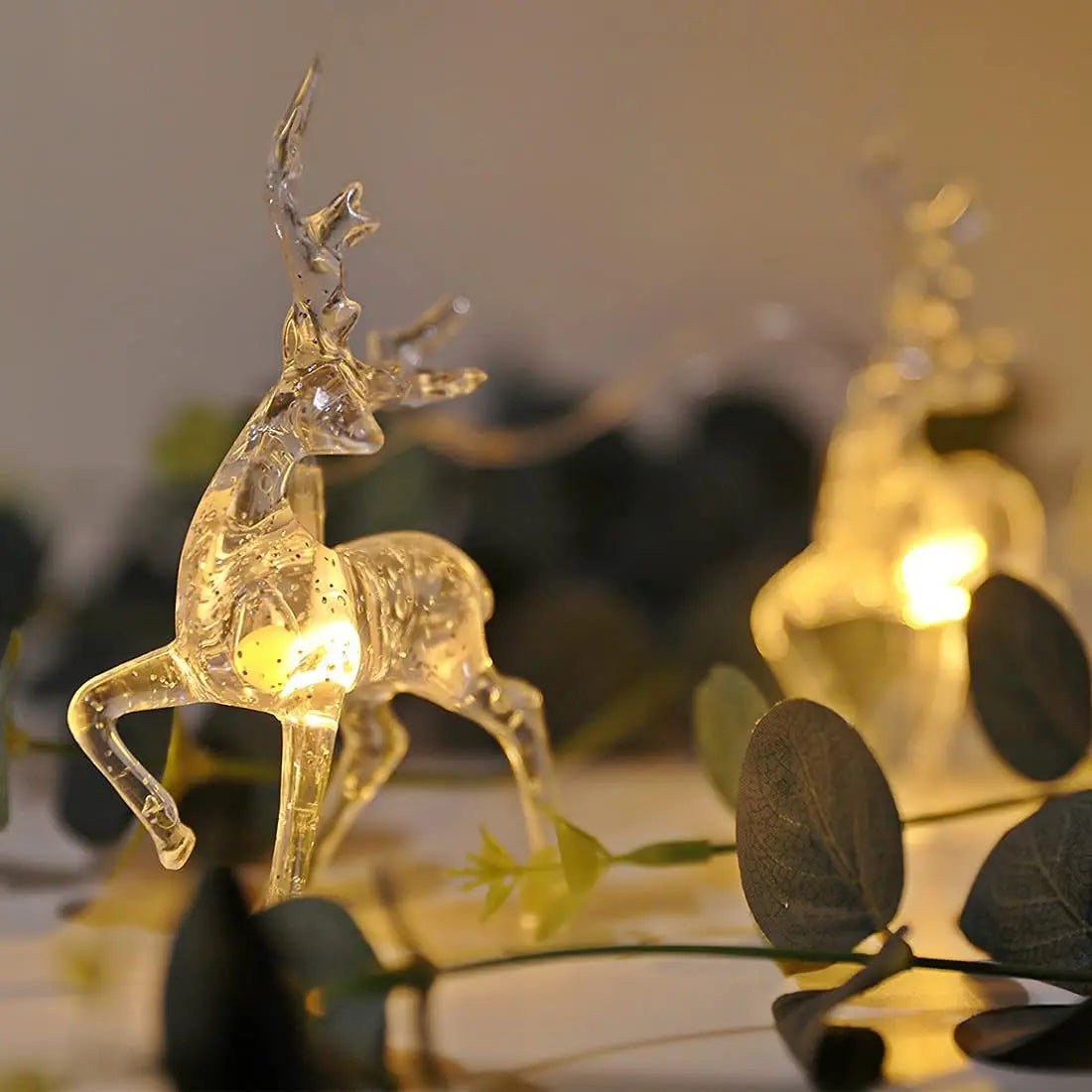 Guirlande d'Élan Lumineuse pour Noël | Décoration Festive avec 10 Lumières LED