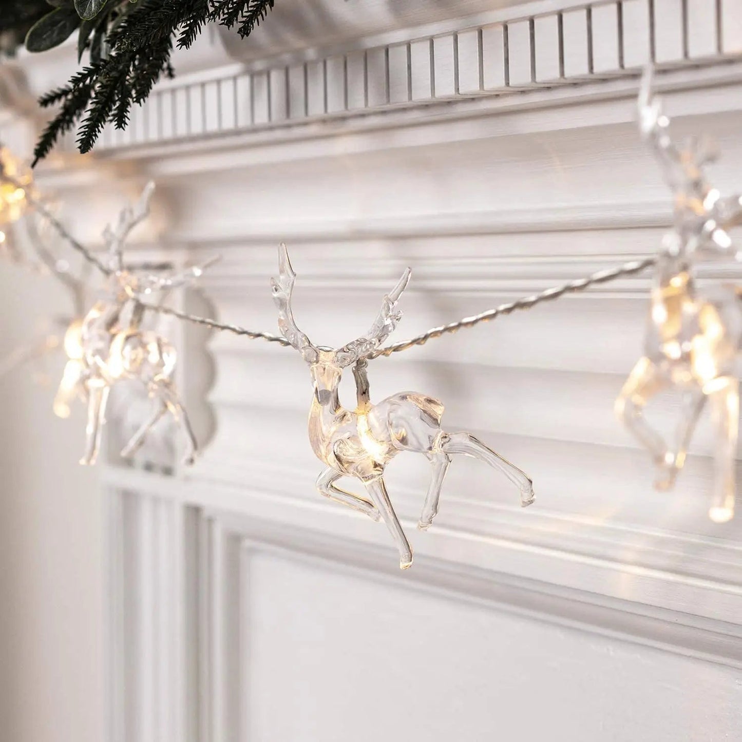 Guirlande d'Élan Lumineuse pour Noël | Décoration Festive avec 10 Lumières LED