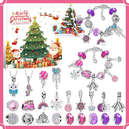 Bracelet de Compte à Rebours de Noël | Perles Colorées pour Enfants