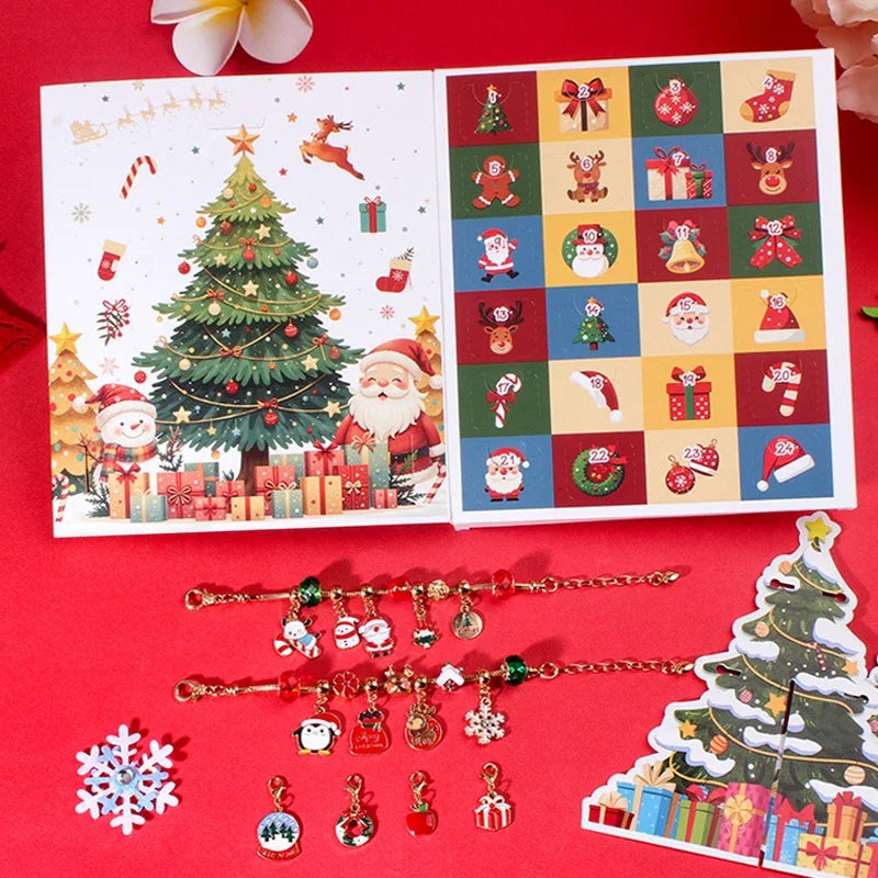 Bracelet de Compte à Rebours de Noël | Perles Colorées pour Enfants