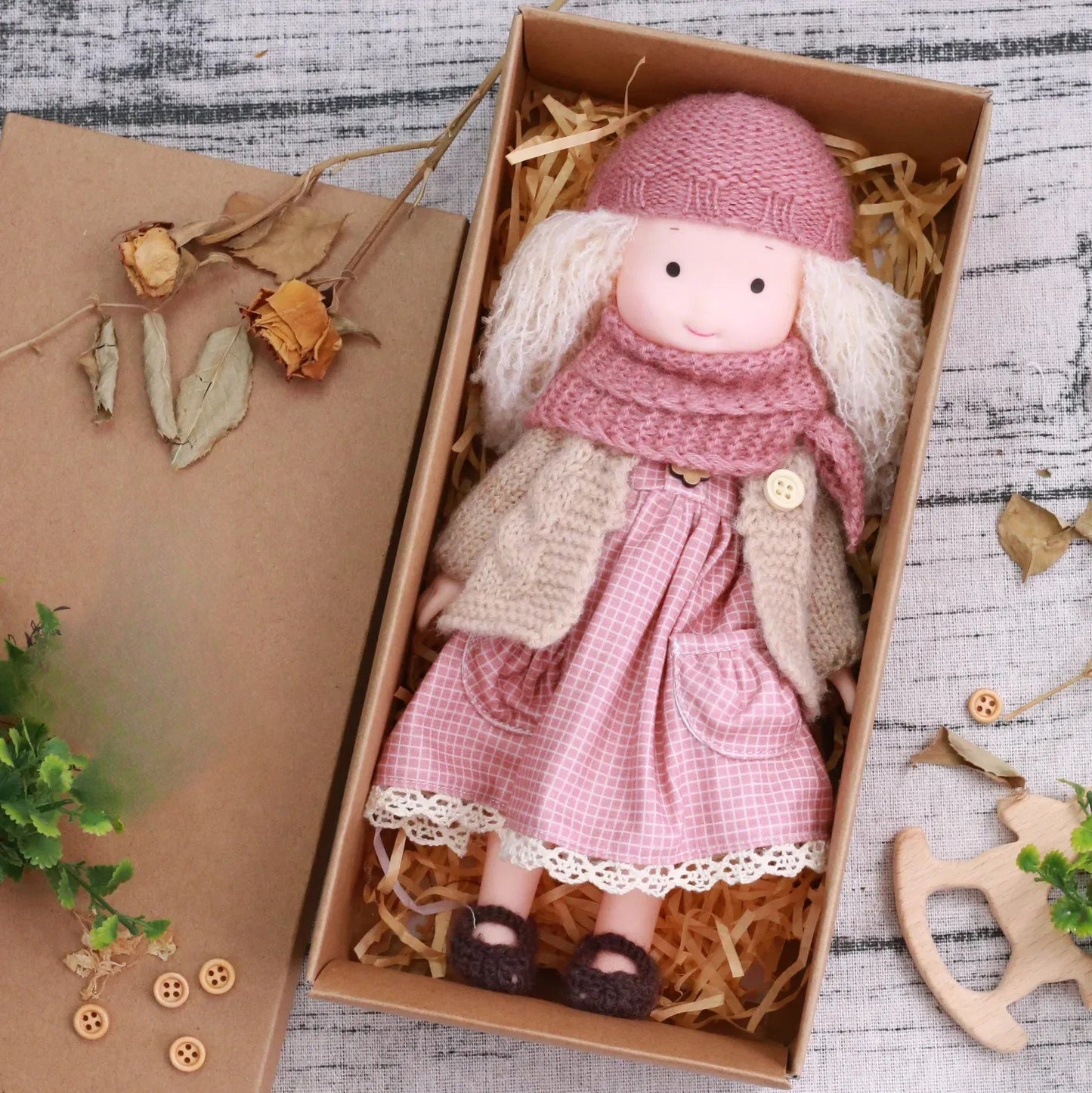 Poupée en Peluche à Habiller | Accessoires pour Jeu Créatif et Câlins
