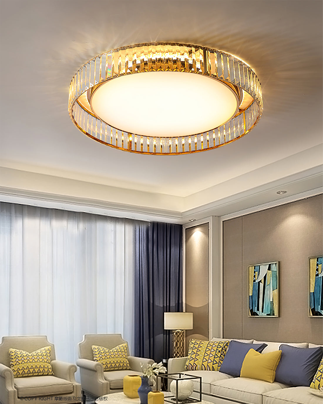 Plafonnier Moderne en Cristal | Design Élégant et Sophistiqué
