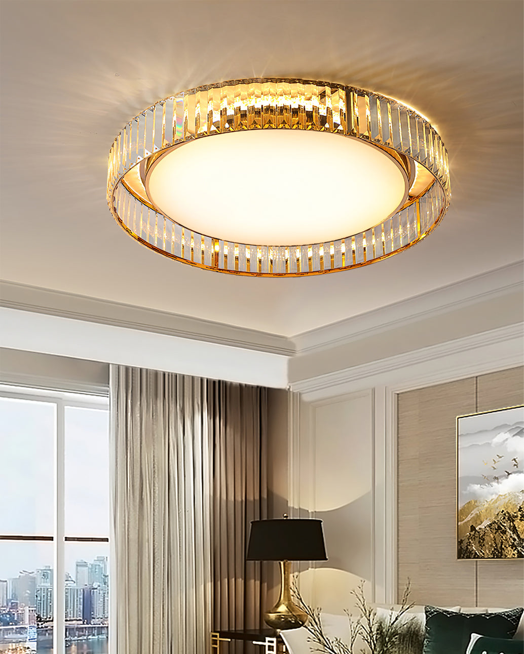 Plafonnier Moderne en Cristal | Design Élégant et Sophistiqué