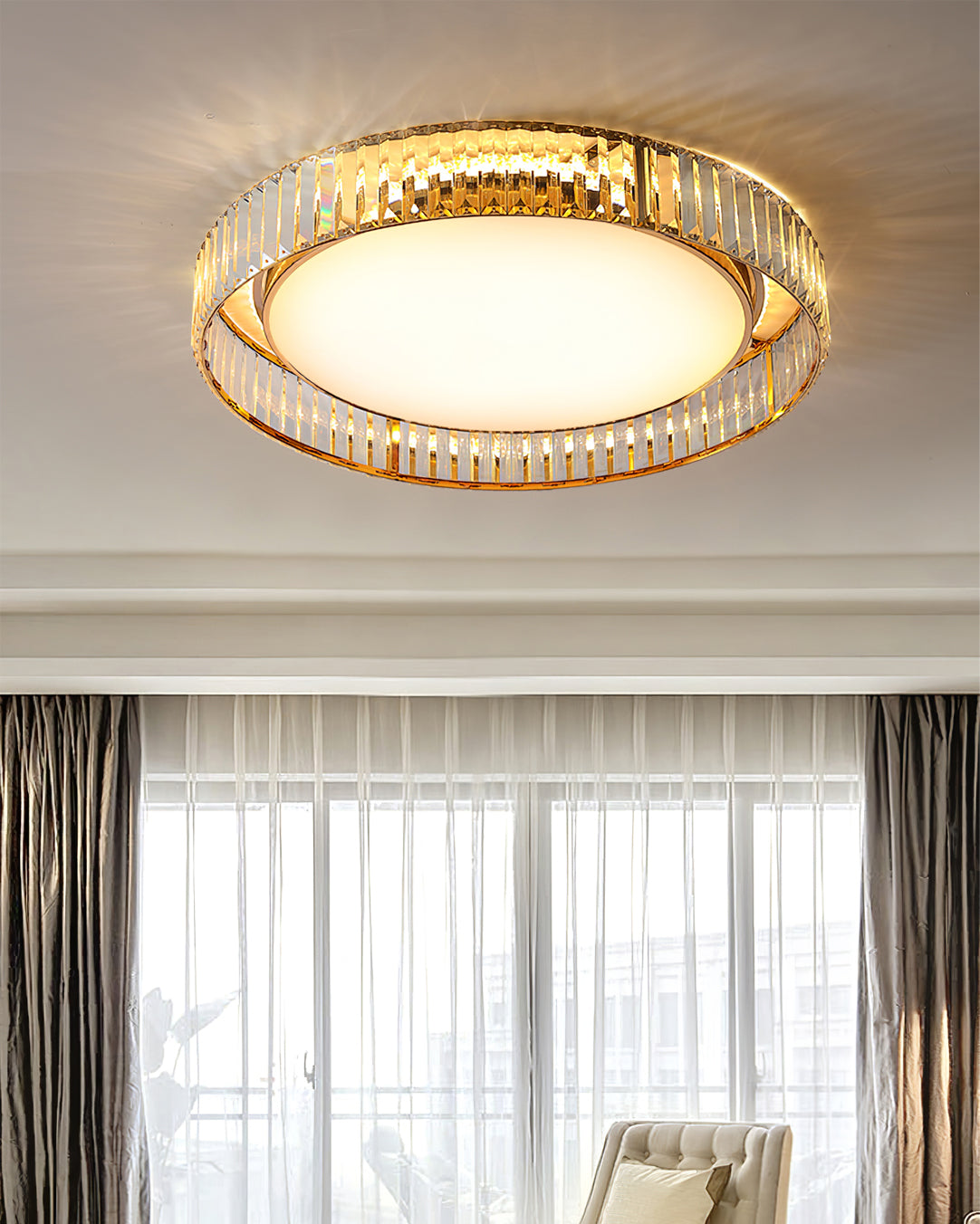 Plafonnier Moderne en Cristal | Design Élégant et Sophistiqué
