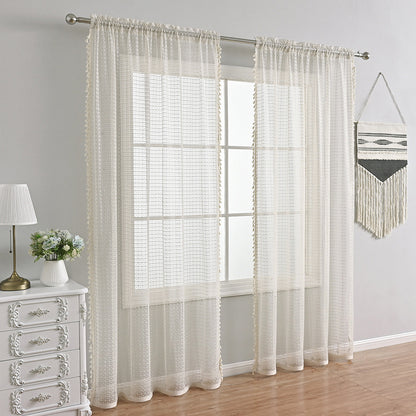 Rideaux en Voile Beige Doux | Élégance Lumineuse pour Espaces Sophistiqués