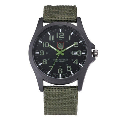 Montre Militaire Résistante à l'Eau | Cadran Éclairé et Chronomètre Multifonction