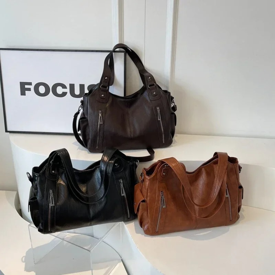 Sac à Bandoulière Cuir Vegan Noir | Élégant et Pratique pour Femmes