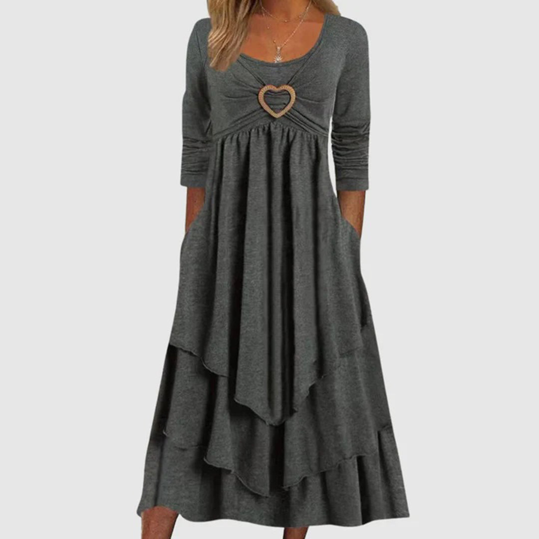 Robe Longue Femme Élégante | Silhouette en A avec Poches Pratiques