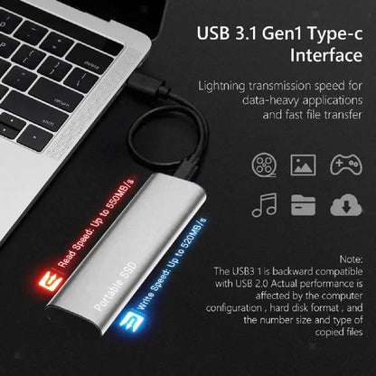 SSD Externe Portable Haute Vitesse | Design en Aluminium Compact et Durable