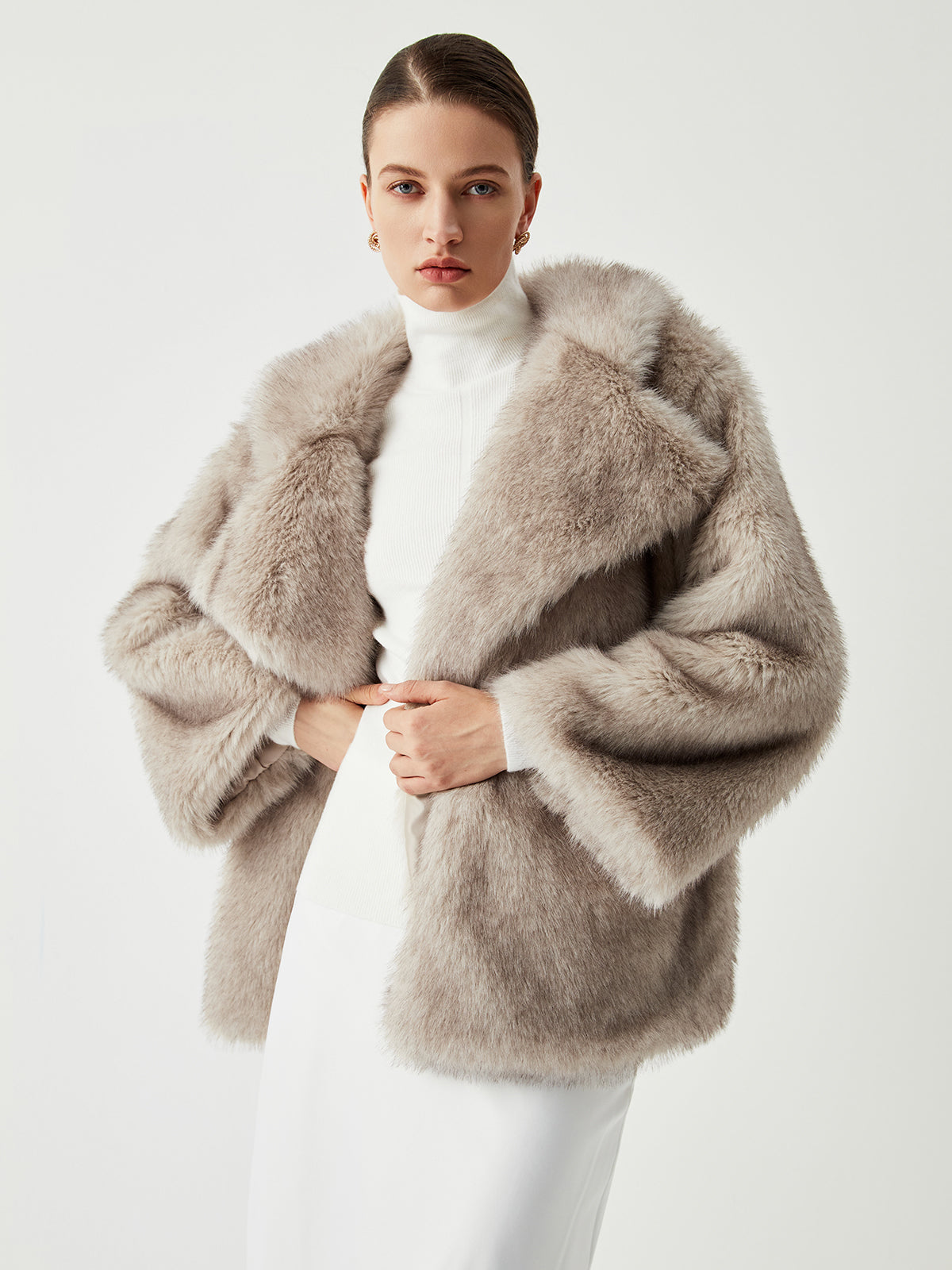Manteau en Fausse Fourrure Luxe | Col Surdimensionné et Chaud
