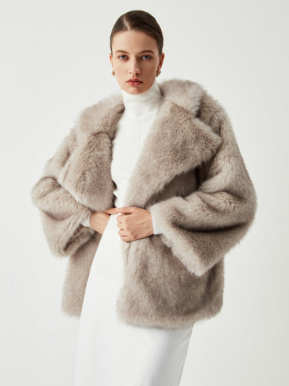 Manteau en Fausse Fourrure Luxe | Col Surdimensionné et Chaud