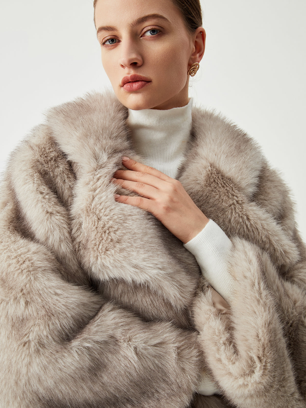 Manteau en Fausse Fourrure Luxe | Col Surdimensionné et Chaud