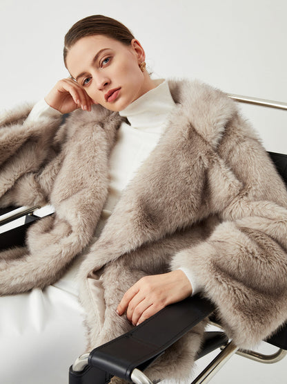 Manteau en Fausse Fourrure Luxe | Col Surdimensionné et Chaud