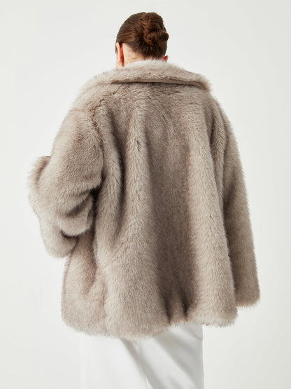 Manteau en Fausse Fourrure Luxe | Col Surdimensionné et Chaud