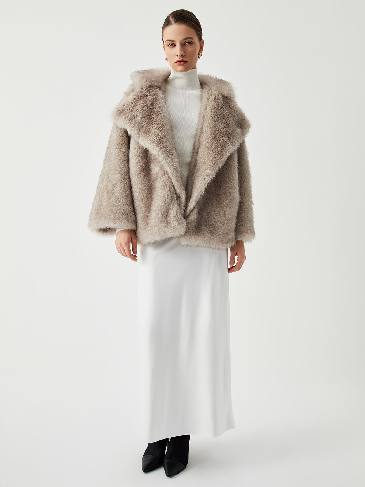 Manteau en Fausse Fourrure Luxe | Col Surdimensionné et Chaud