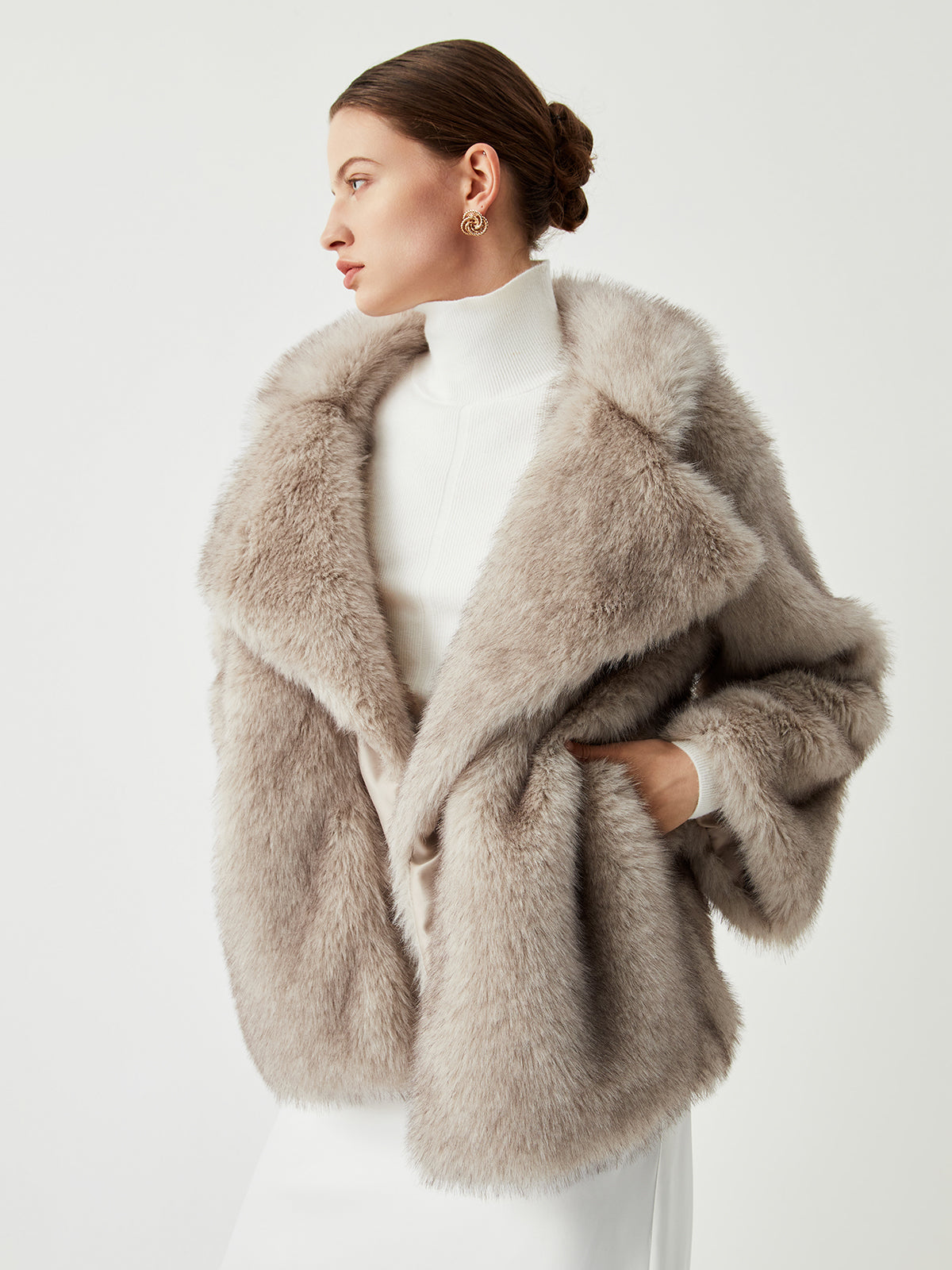 Manteau en Fausse Fourrure Luxe | Col Surdimensionné et Chaud