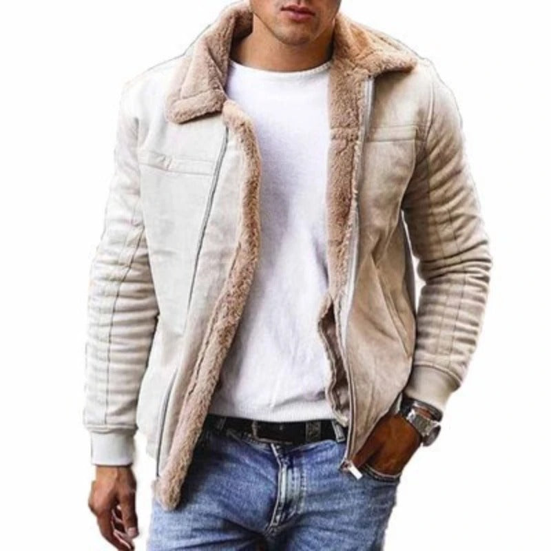 Manteau d'hiver isolé pour hommes | Doublure en shearling et look moderne