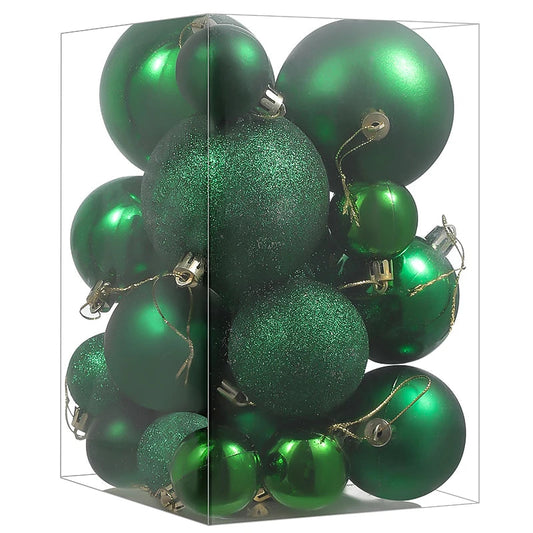 Boules de Noël Décoratives | Ensemble Coloré de 24 Ornements Suspendus