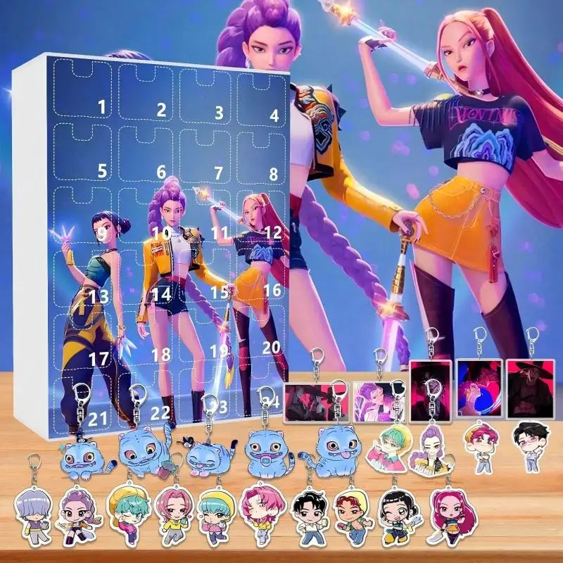 Calendrier de l'Avent Kpop | 24 Porte-clés Fantaisie Sombre Uniques