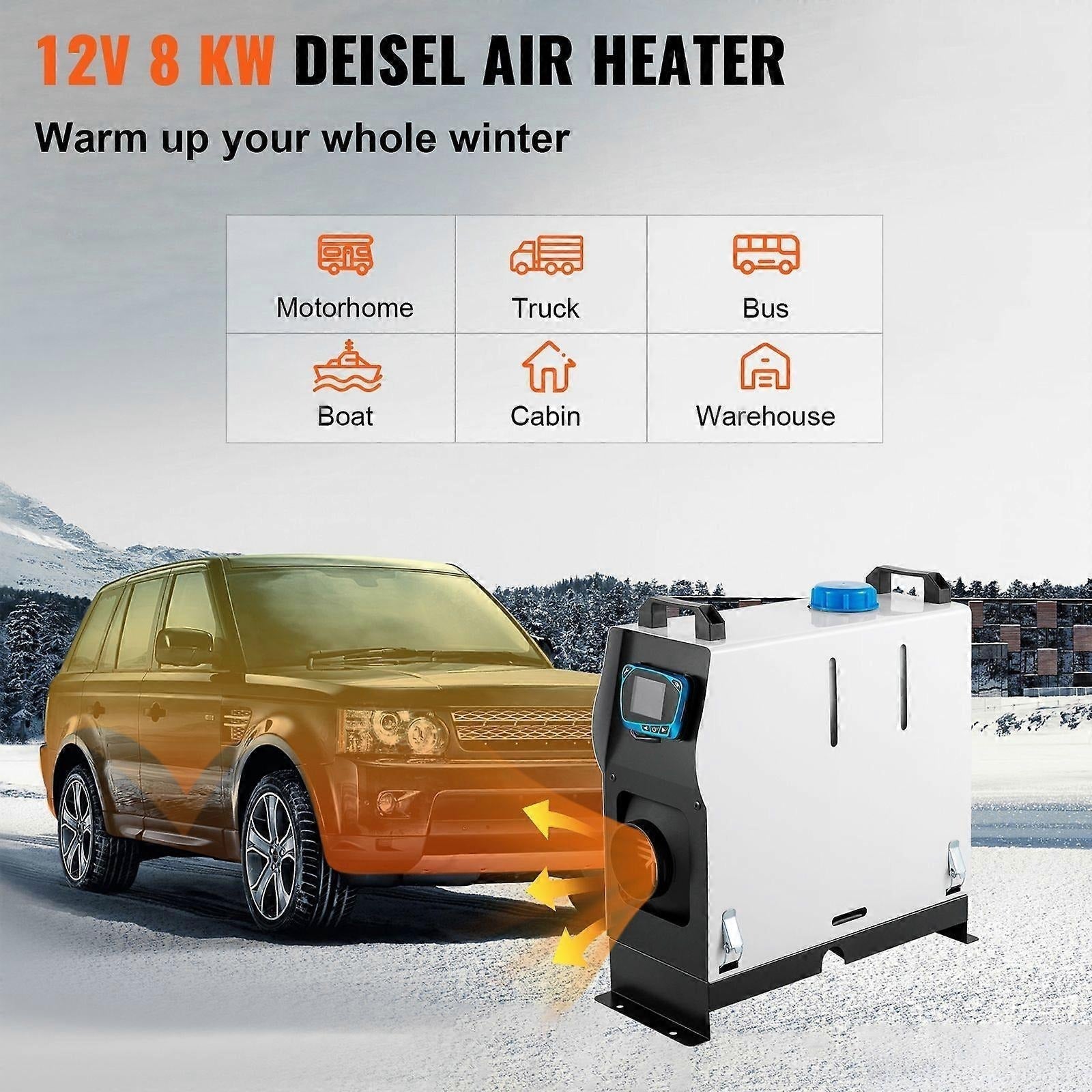 Chauffage Diesel Portable 12V | Boîtier Métallique et Affichage LCD