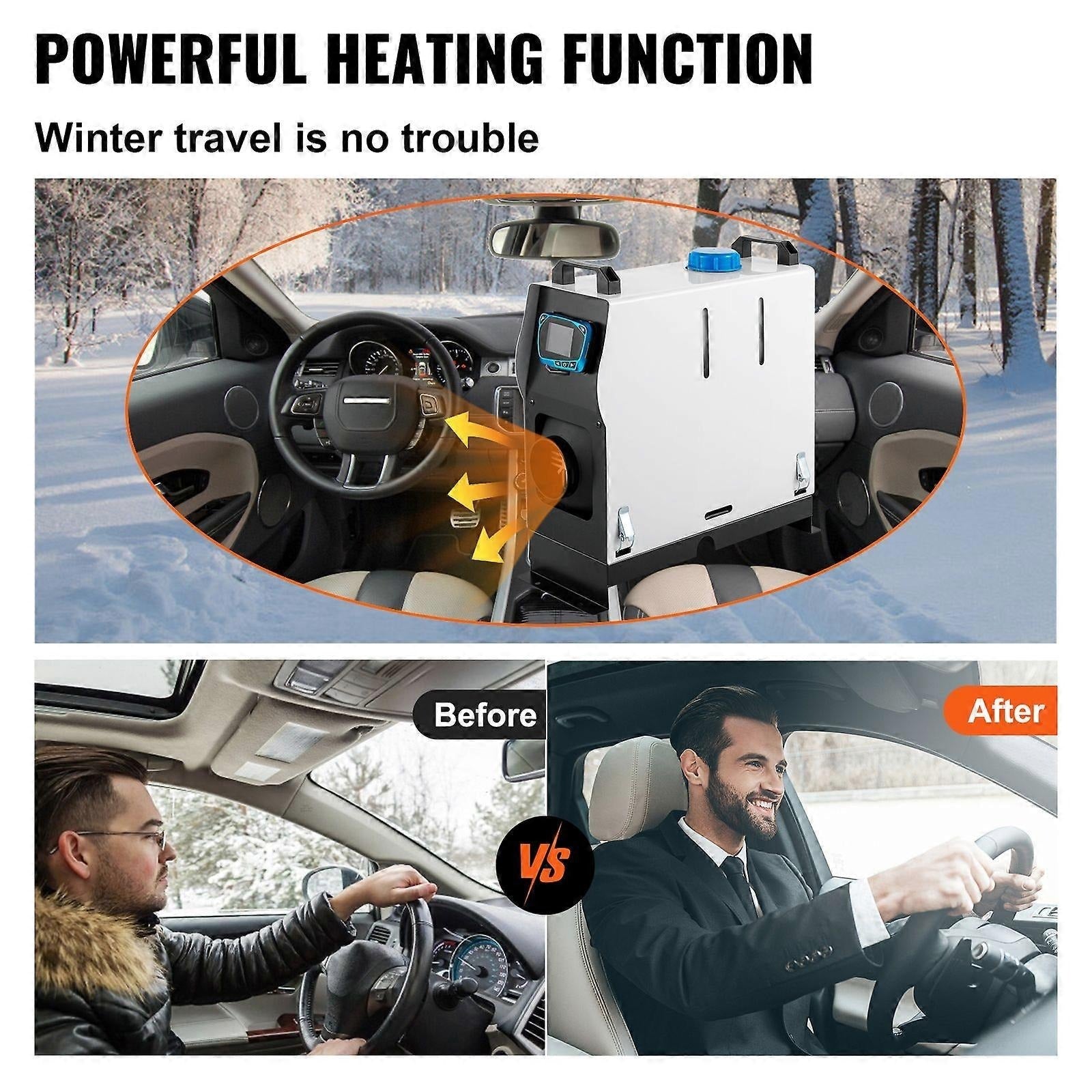 Chauffage Diesel Portable 12V | Boîtier Métallique et Affichage LCD