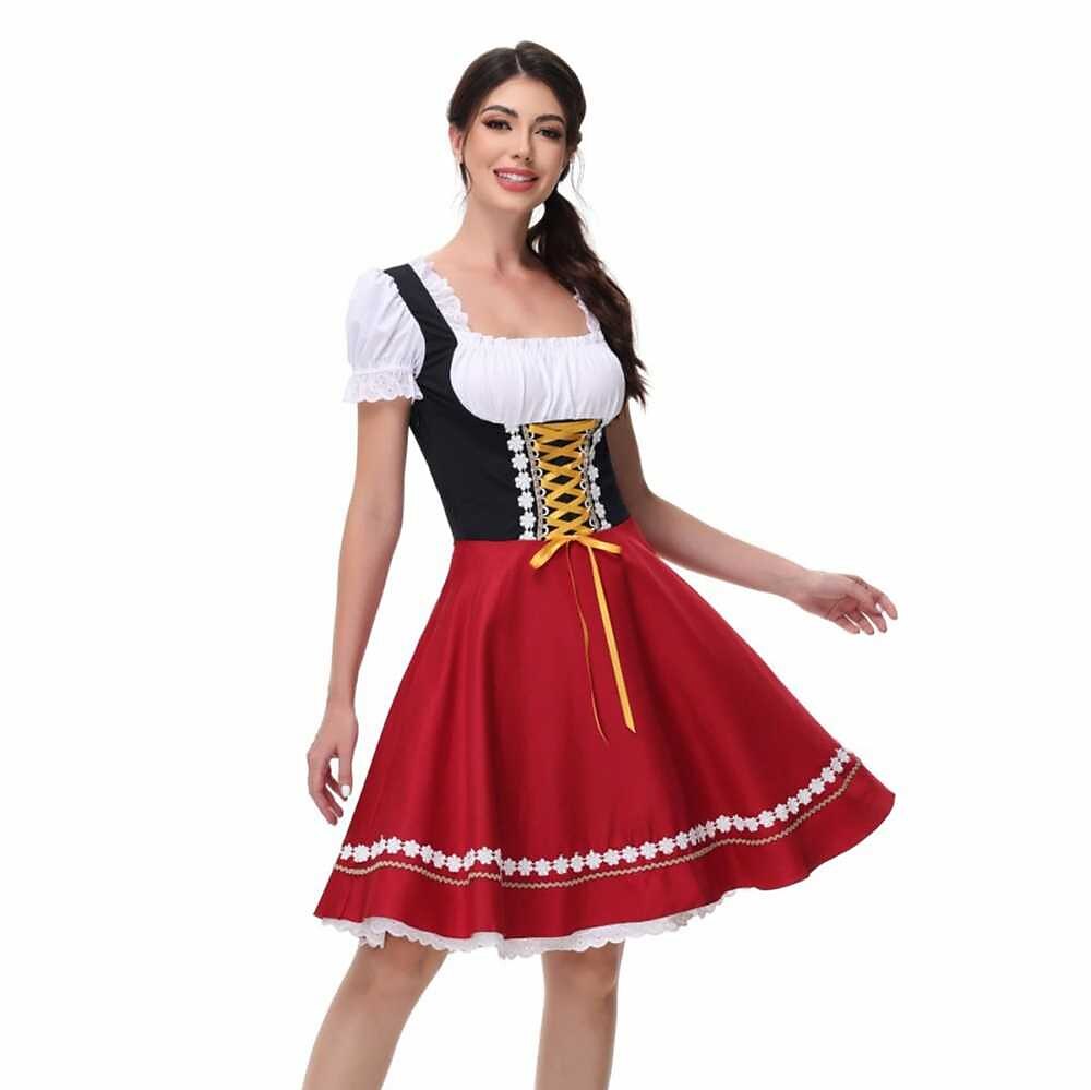 Robe Dirndl Bavaroise avec Blouse | Tenue Traditionnelle pour Oktoberfest