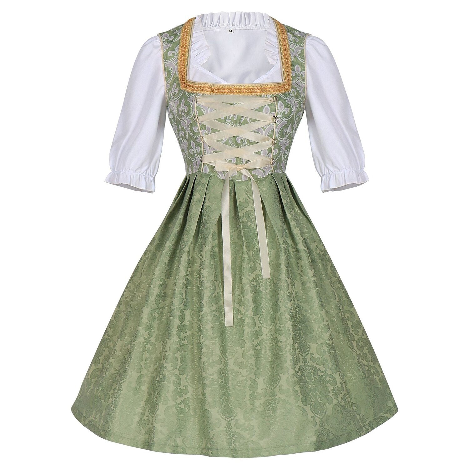Robe Dirndl Or Champagne | Élégante et Glamoureuse pour Oktoberfest