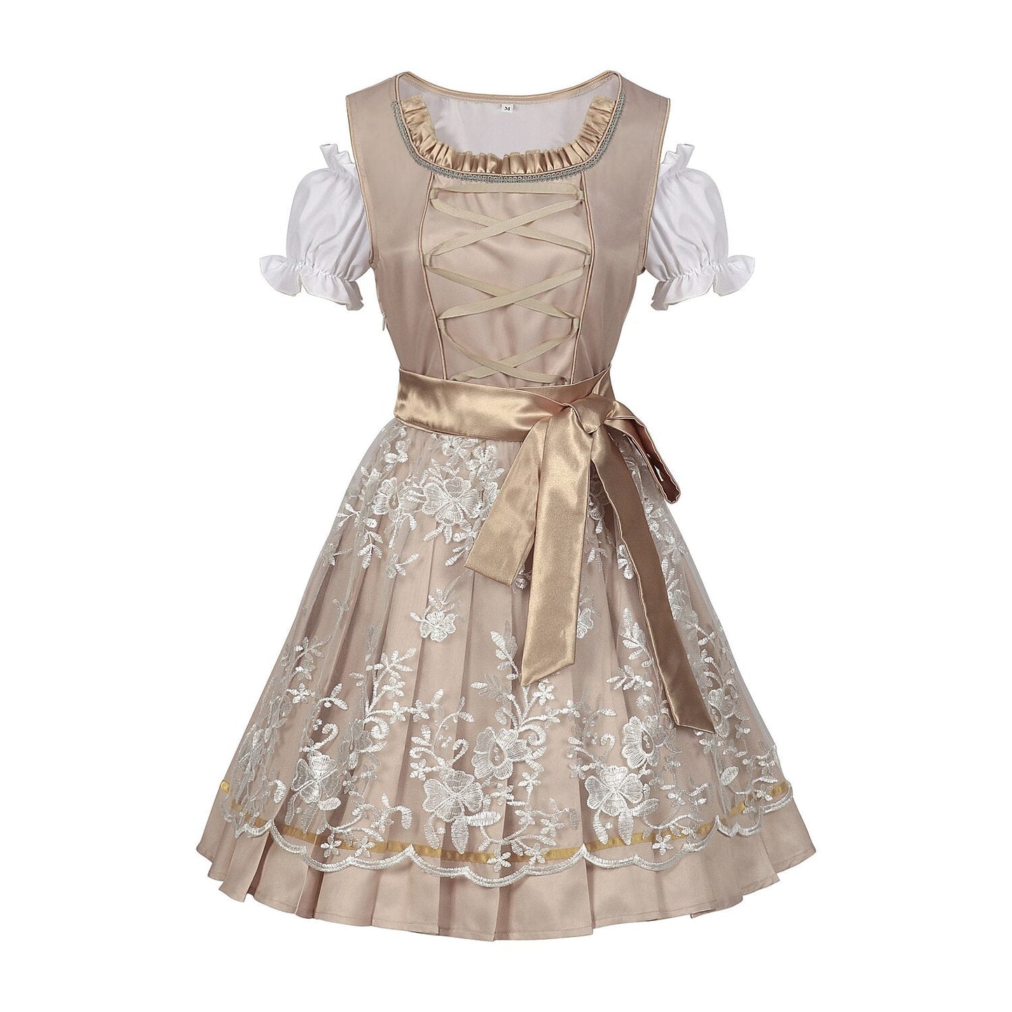 Robe Dirndl Or Champagne | Élégante et Glamoureuse pour Oktoberfest
