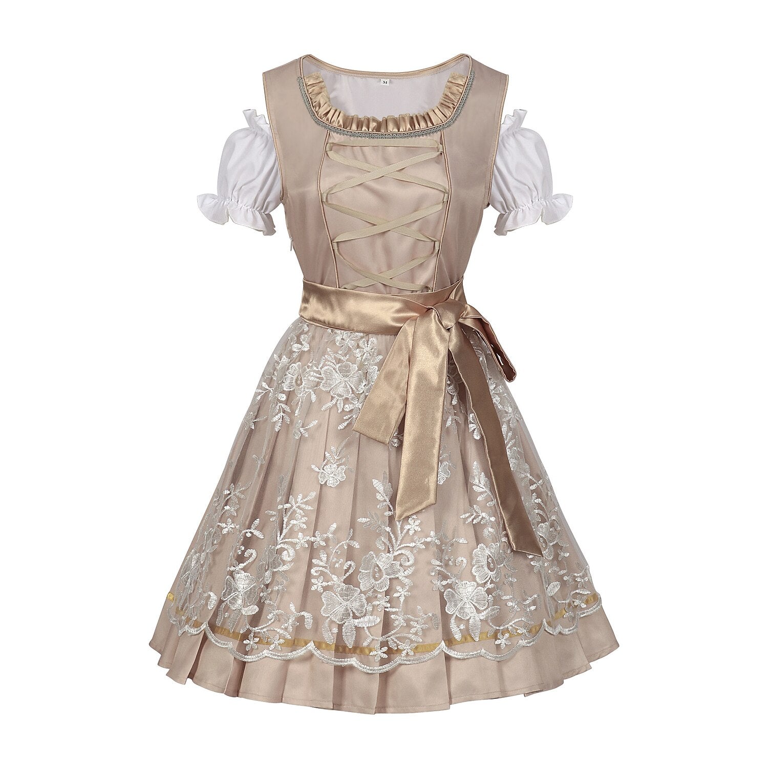 Robe Dirndl Or Champagne | Élégante et Glamoureuse pour Oktoberfest