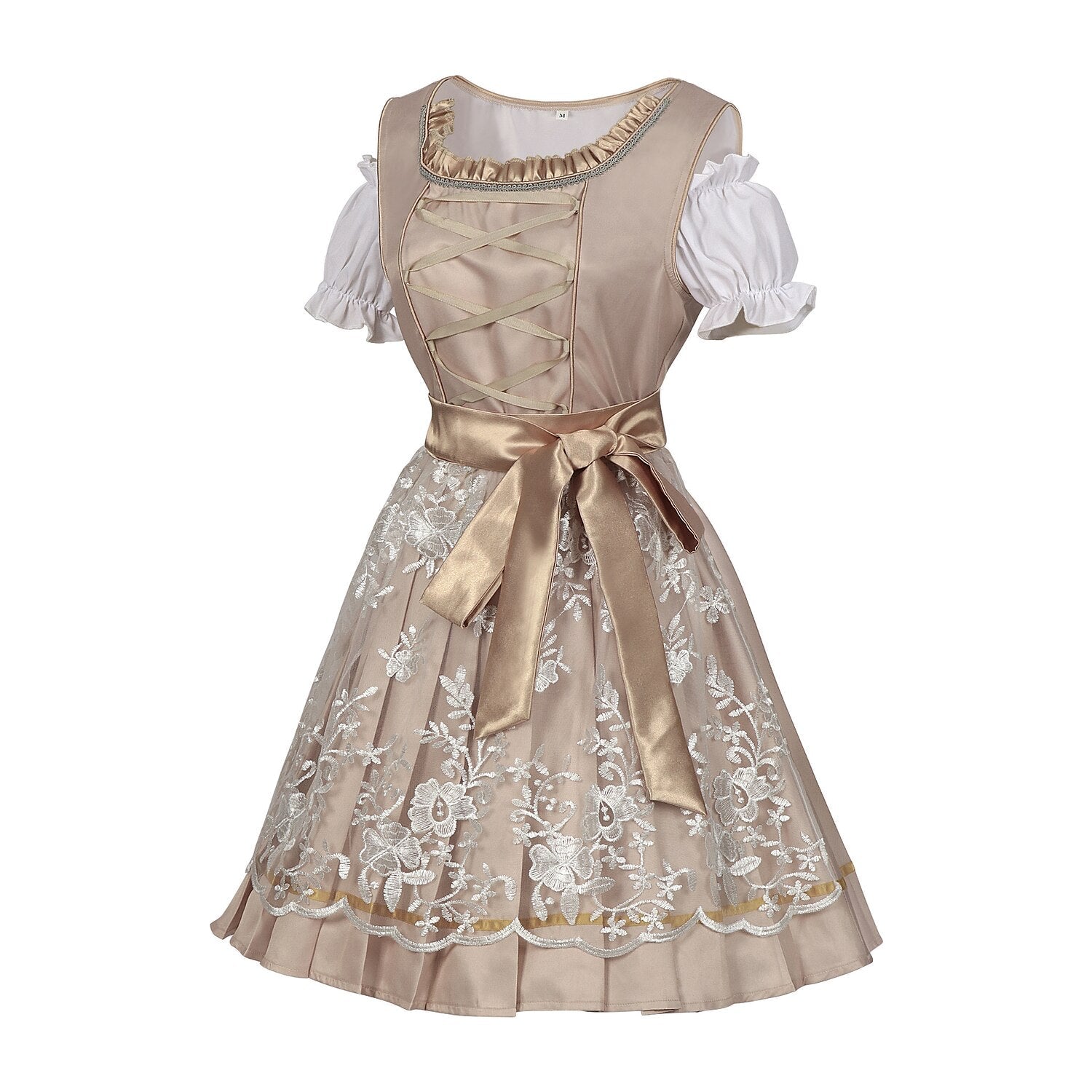 Robe Dirndl Or Champagne | Élégante et Glamoureuse pour Oktoberfest