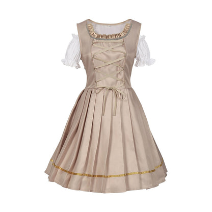 Robe Dirndl Or Champagne | Élégante et Glamoureuse pour Oktoberfest