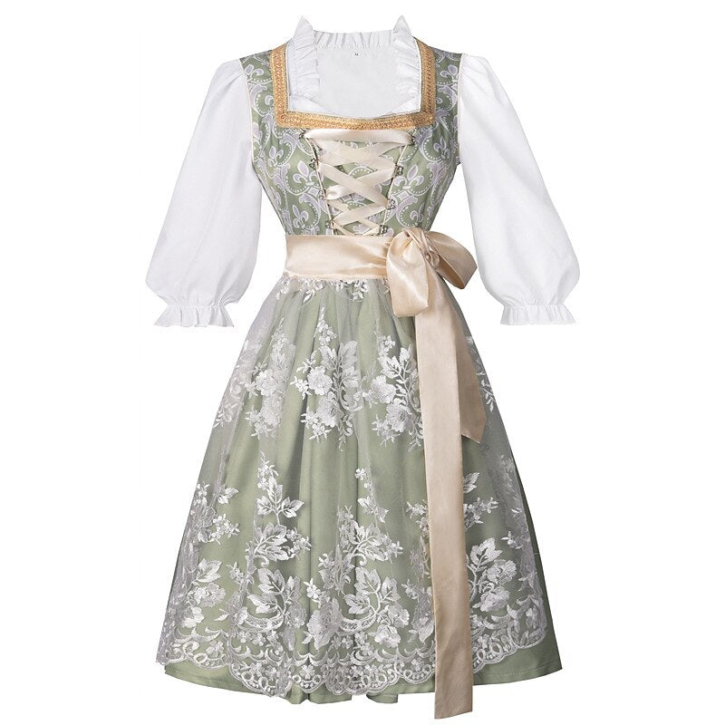 Robe Dirndl Or Champagne | Élégante et Glamoureuse pour Oktoberfest