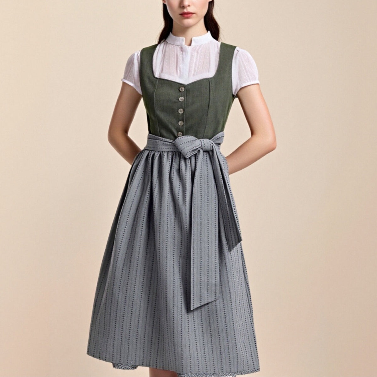 Robe Dirndl Traditionnelle avec Tablier | Élégante Tenue pour Oktoberfest