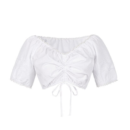 Robe Dirndl Fleurie Rose | Ensemble Traditionnel avec Tablier et Blouse