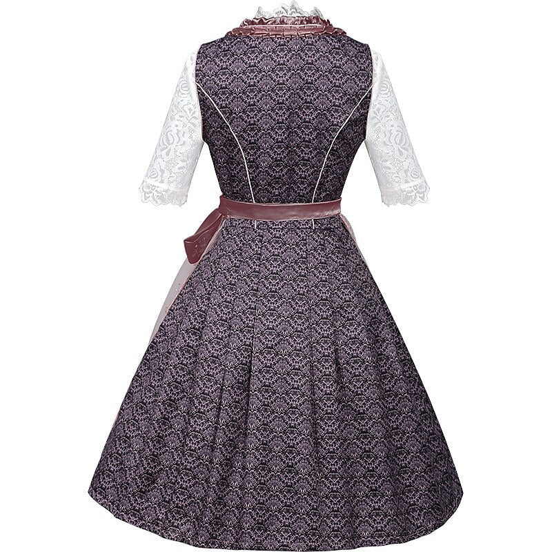 Robe dirndl traditionnelle avec broderie | Ensemble élégant pour Oktoberfest