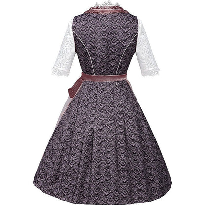 Robe dirndl traditionnelle avec broderie | Ensemble élégant pour Oktoberfest