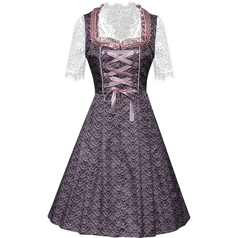 Robe dirndl traditionnelle avec broderie | Ensemble élégant pour Oktoberfest