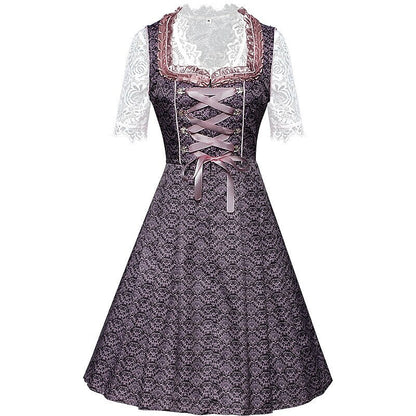 Robe dirndl traditionnelle avec broderie | Ensemble élégant pour Oktoberfest