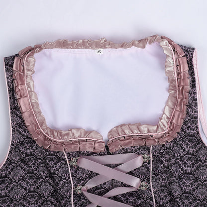 Robe dirndl traditionnelle avec broderie | Ensemble élégant pour Oktoberfest