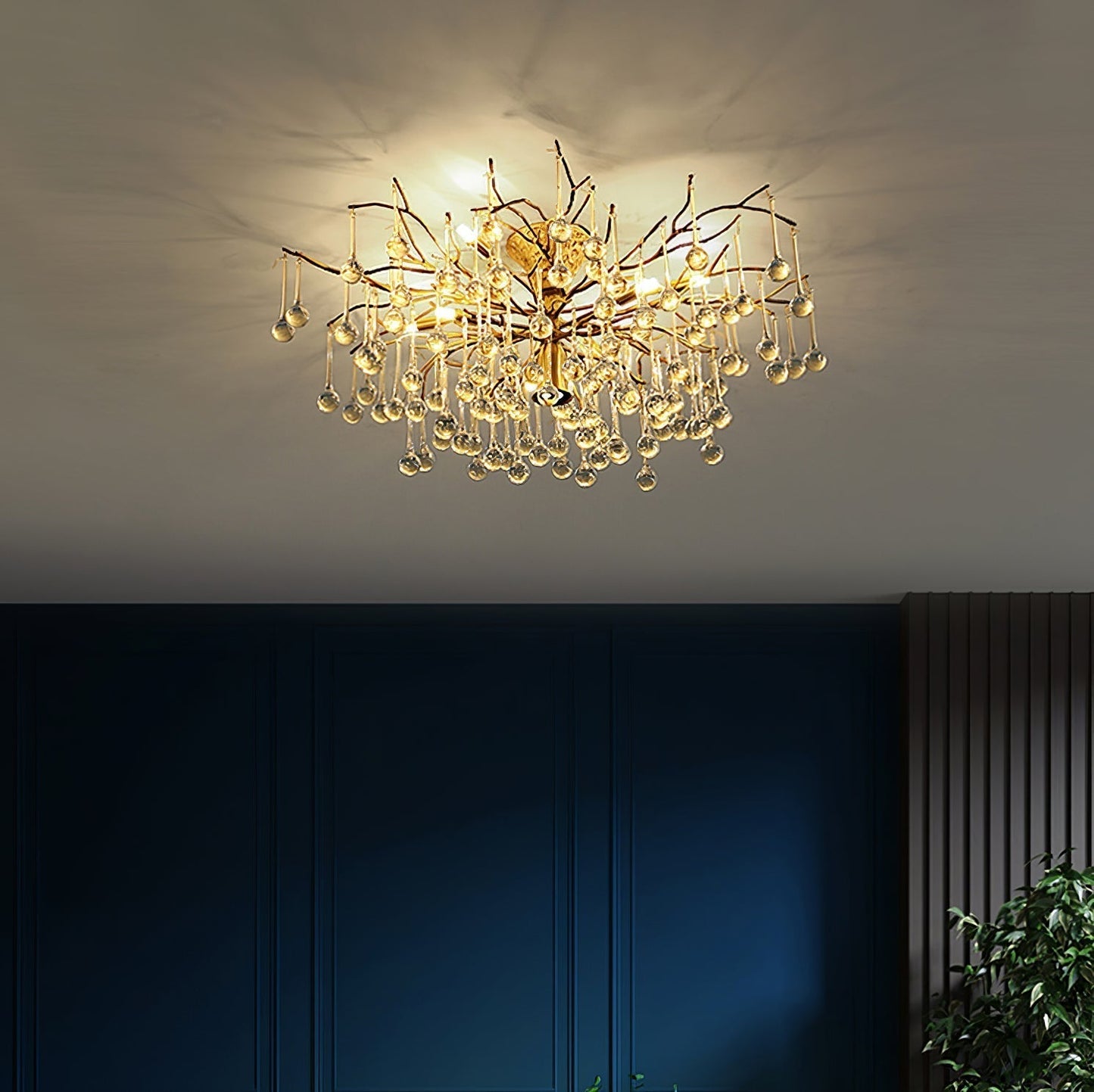 Plafonnier Élégant en Verre | Finition Luxueuse et Lumière Douce