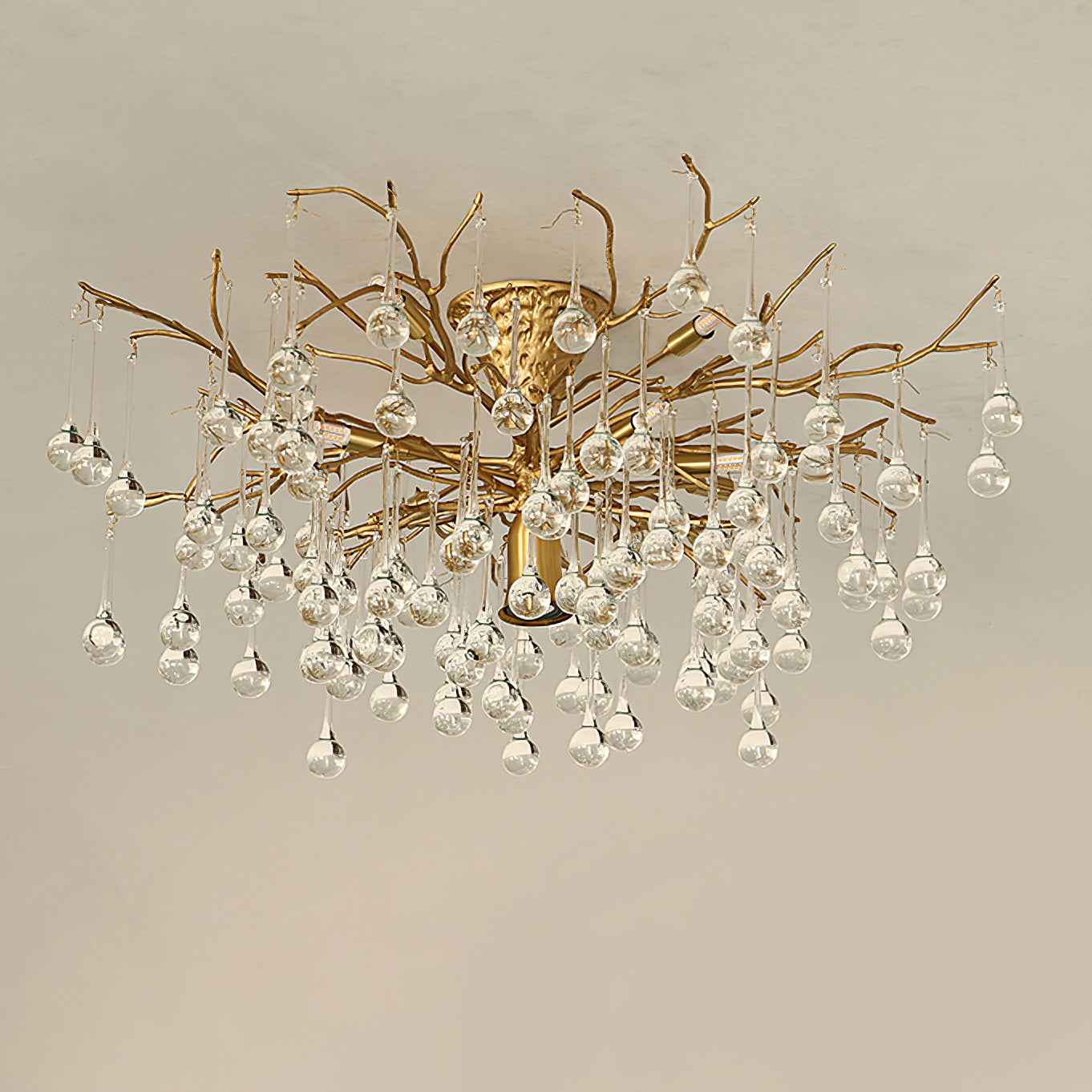 Plafonnier Élégant en Verre | Finition Luxueuse et Lumière Douce