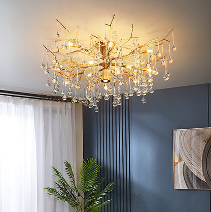 Plafonnier Élégant en Verre | Finition Luxueuse et Lumière Douce
