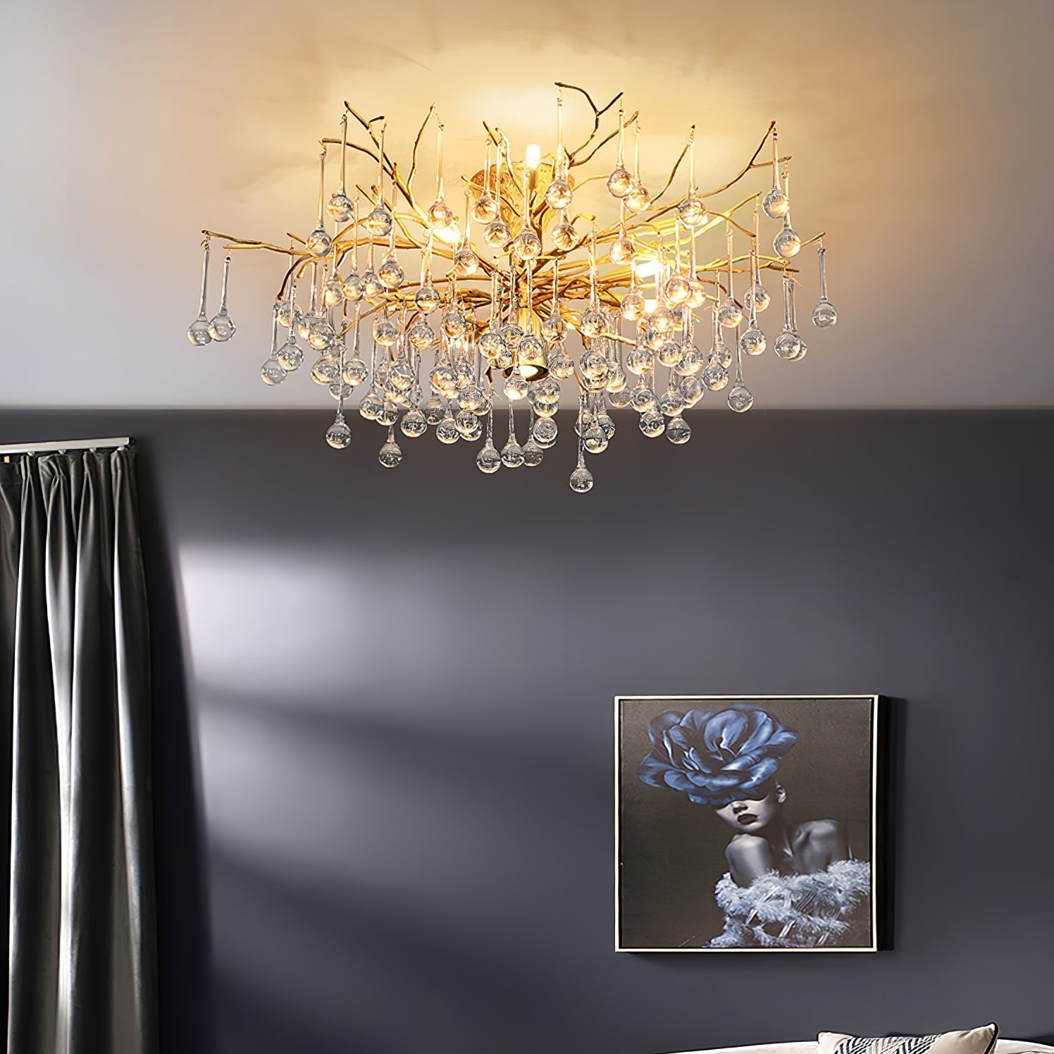 Plafonnier Élégant en Verre | Finition Luxueuse et Lumière Douce